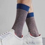 purple cotton socks with contrast trims
