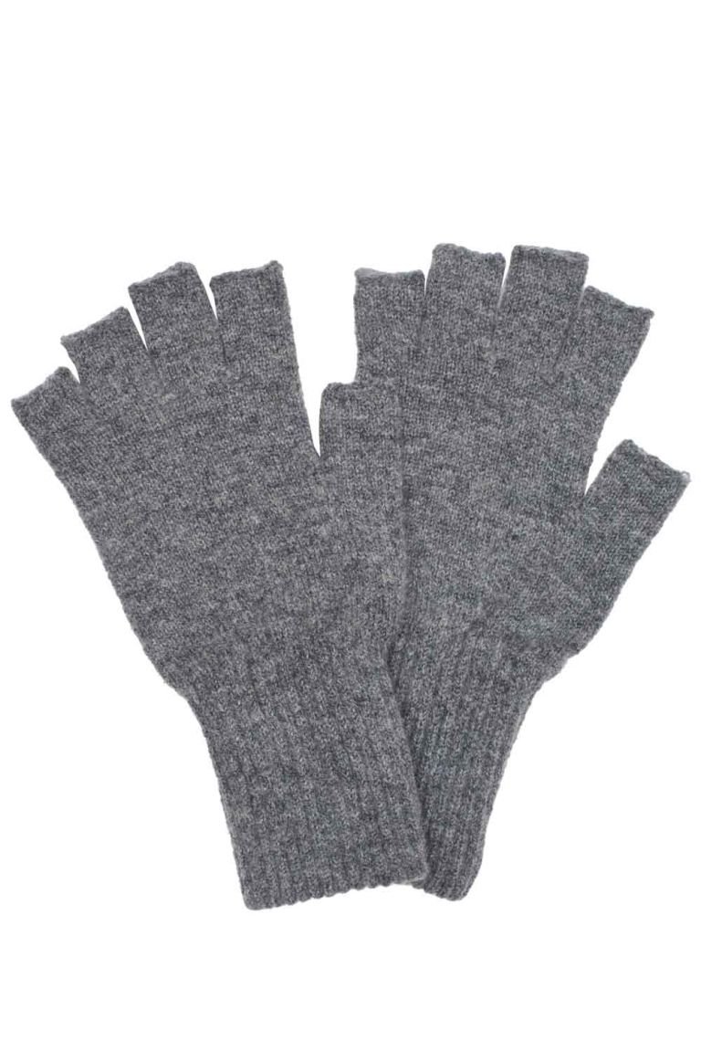 grey fingerless unisex gloves