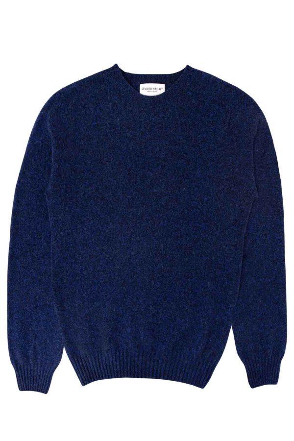 mens blue lambswool jumper made in Britain