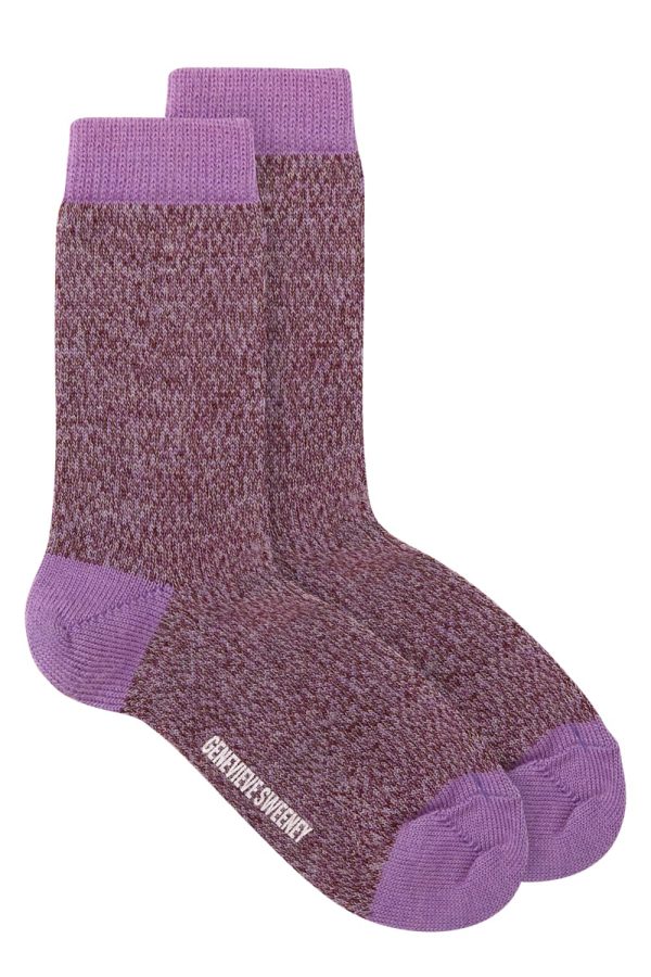 Samar Merino Wool Marl Sock Heather Lilac - British Made