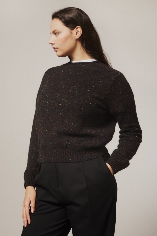 Maud Lambswool Cashmere Sweater Black - British Made 4