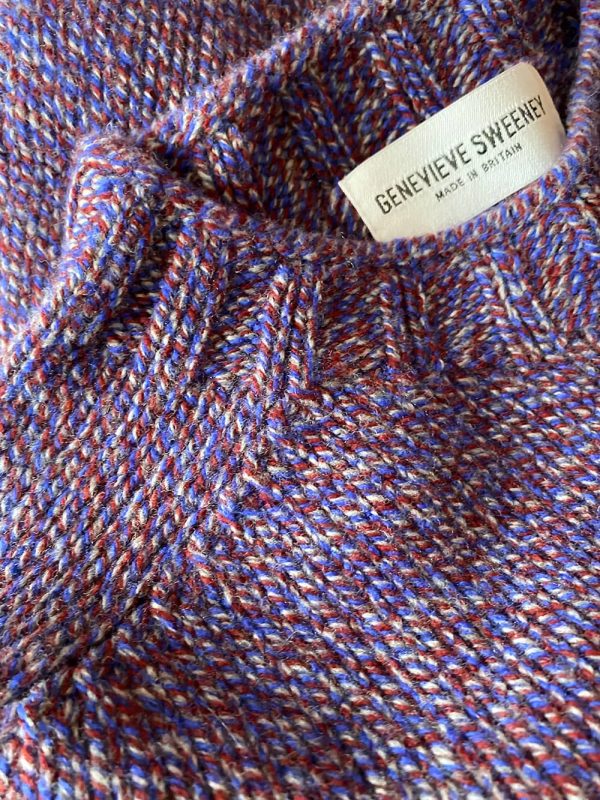 Liddel Chunky Lambswool Sweater Marl Blue Red - British Made 2