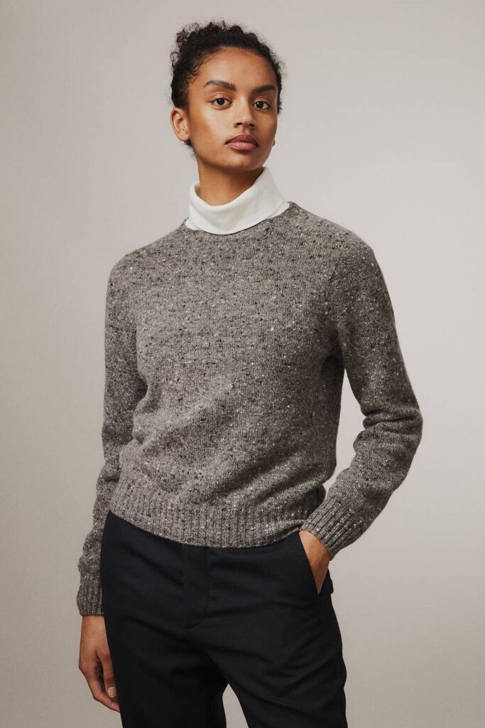 Maud Lambswool Cashmere Sweater Grey - British Made