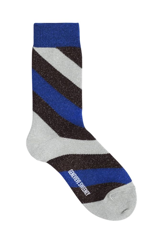 Luxury sparkly blue with a twist of chocolate brown and a hint of mint socks - made in Britain