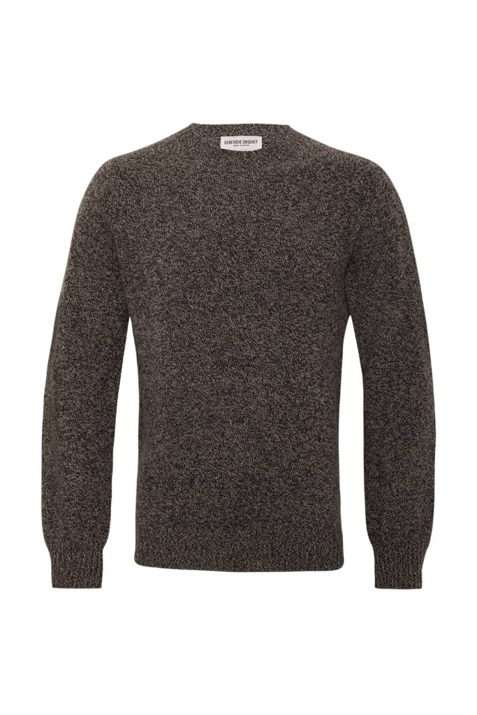 Ellon Lambswool Sweater Charcoal Marl - British Made
