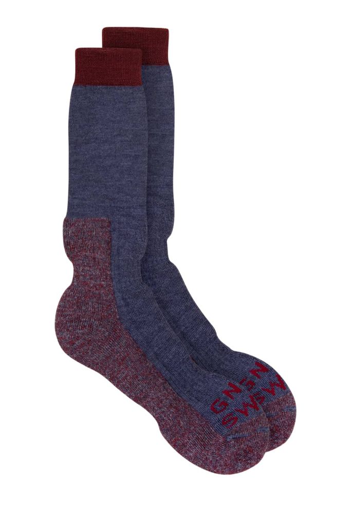 Unisex Merino Wool Walking Socks in Burgundy Marl - Made in Britain