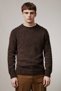 Liddel Chunky Lambswool Sweater Marl Charcoal - British Made
