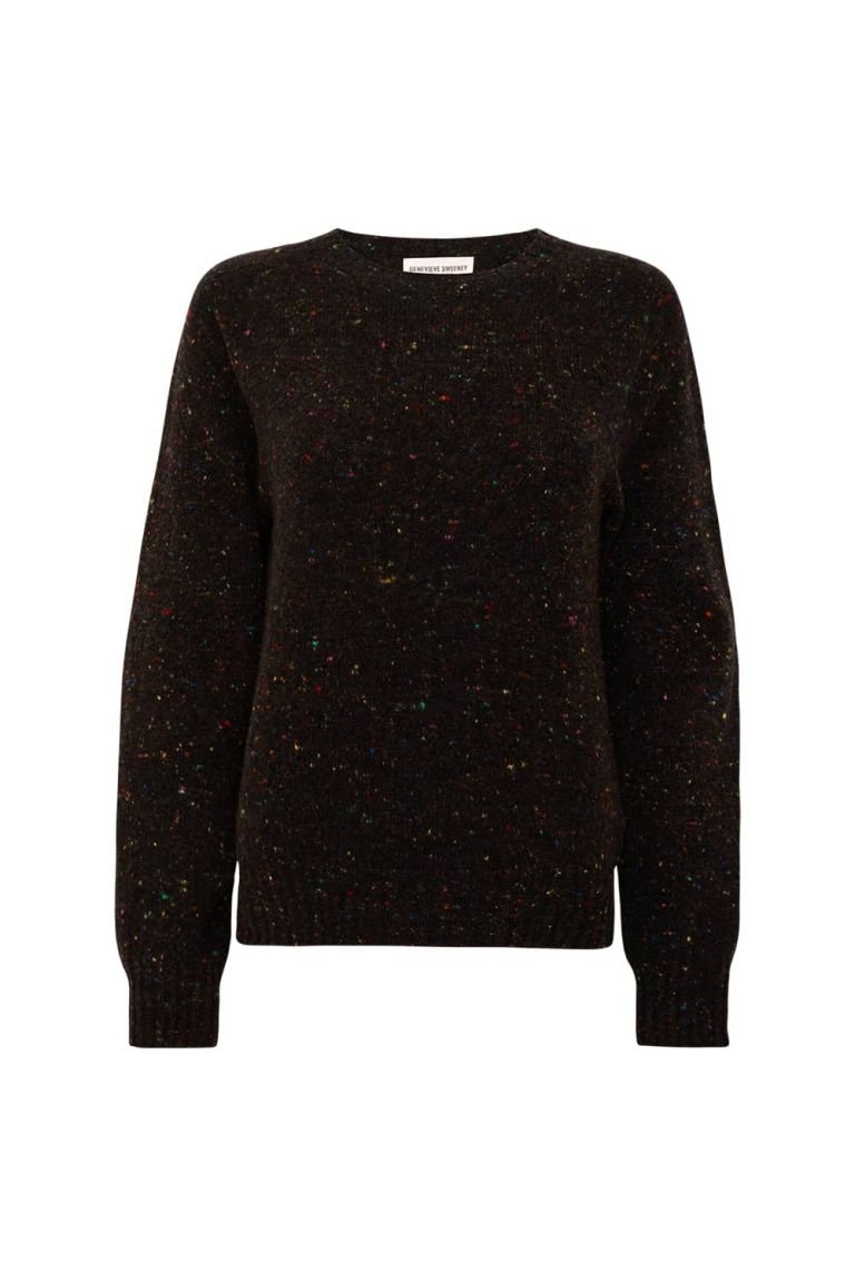 Maud Lambswool Cashmere Sweater Black - British Made
