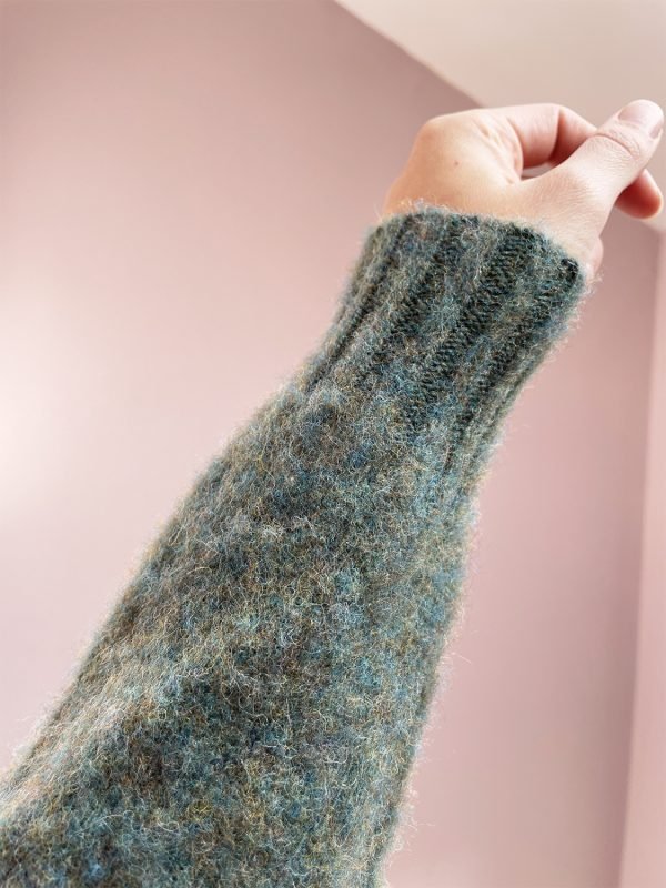 Leslie Brushed Wool Sweater Jade Green - British Made 3