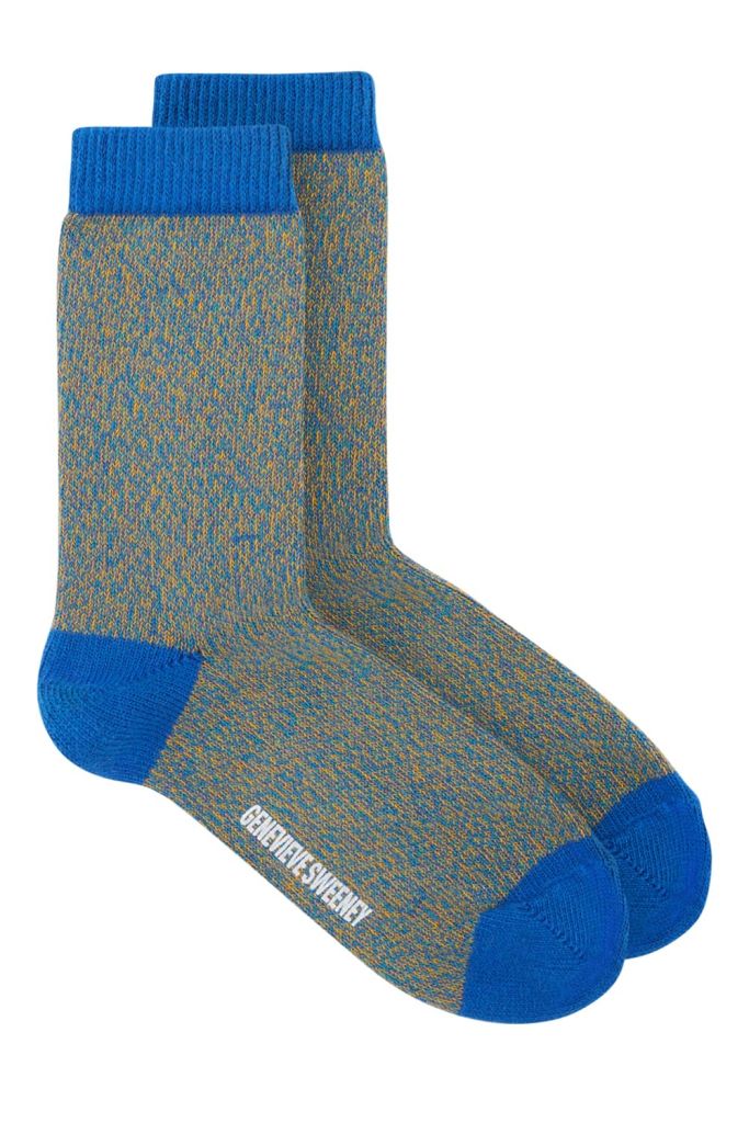 Samar Cotton Marl Sock Blue - British Made