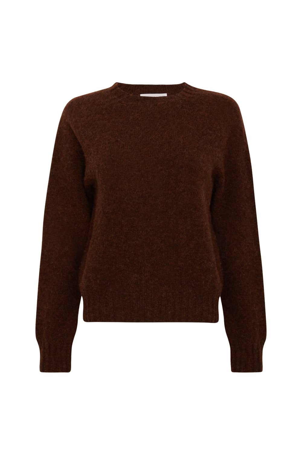 Women's Luxury Brushed Wool Cropped Jumper | Coffeee Brown | British Made