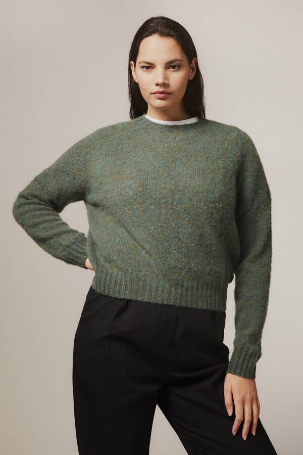 Leslie Brushed Wool Sweater Jade Green - British Made 2