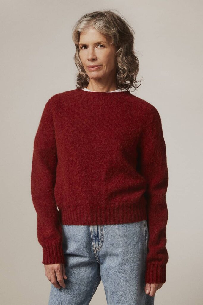 Leslie Brushed Wool Sweater Spiced Red - British Made