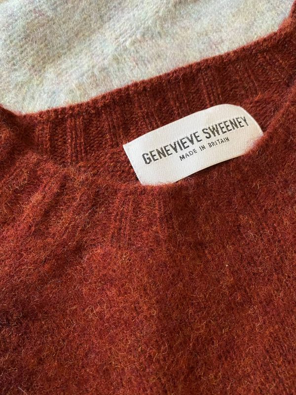 Leslie Brushed Wool Sweater Spiced Red - British Made 3