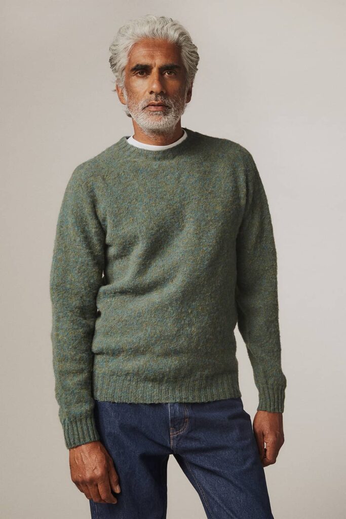 Lunan Brushed Wool Sweater Jade Green - British Made