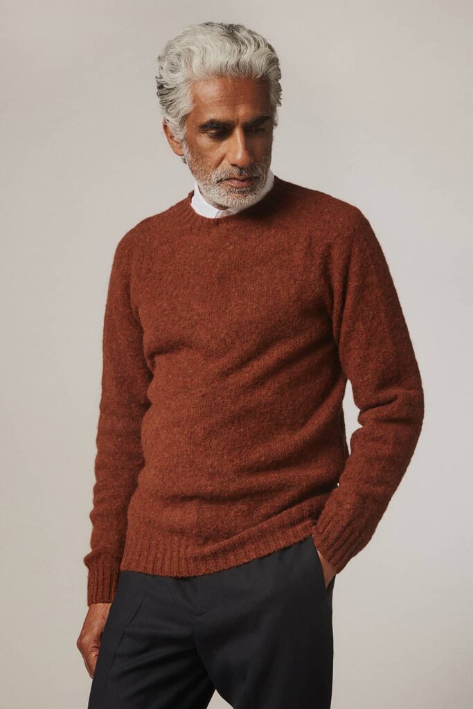 Lunan Brushed Wool Sweater Rust - British Made