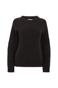 Wroxton Cable Lambswool Sweater Charcoal - British Made