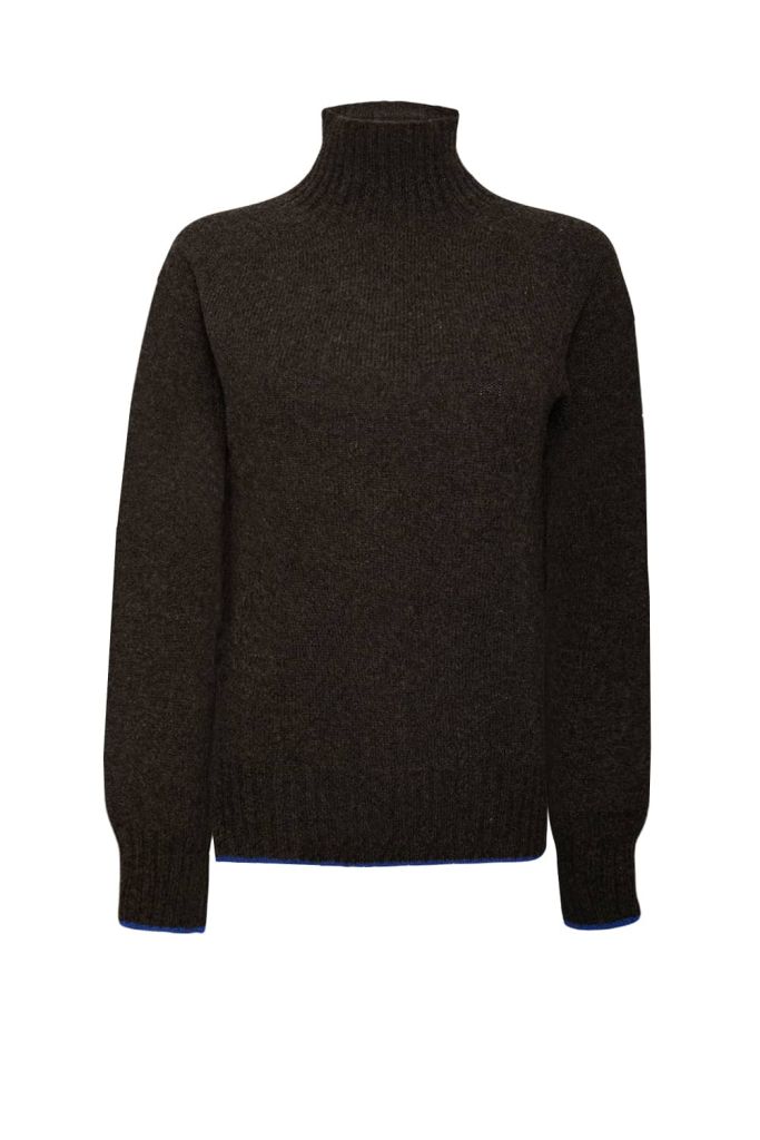 Elsi Lambswool Turtleneck Sweater Charcoal - British Made