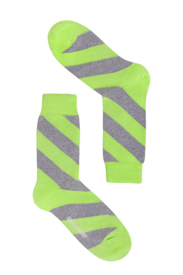 Serora Cotton Stripe Socks Lime - British Made 2