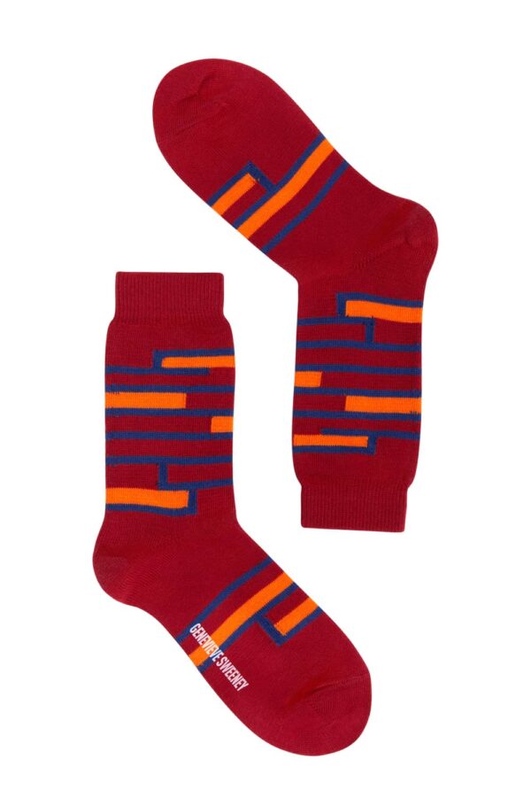 Sette Organic Cotton Stripe Socks Red - British Made 2