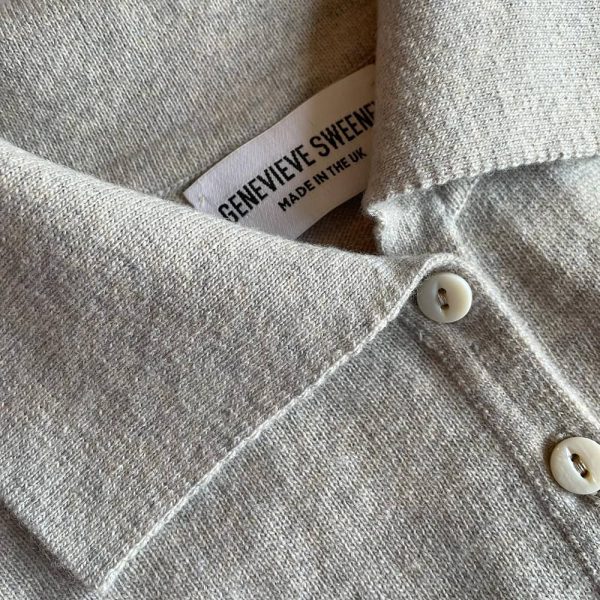 Fidra Collar Knit Lambswool Sweater Putty - British Made 2
