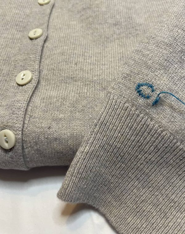 Fidra Collar Knit Lambswool Sweater Putty - British Made 3
