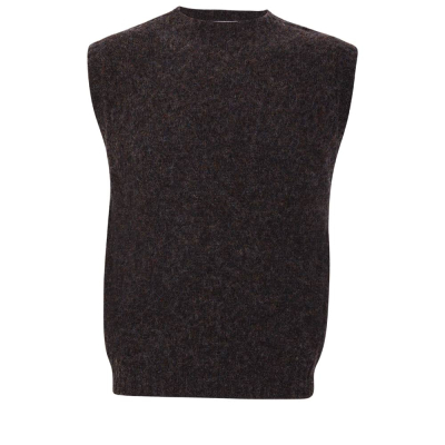 Laide Mens Brushed Wool Knitted Vest Smoulder Grey - British Made