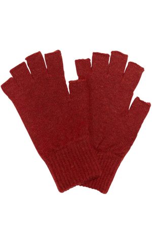 Fingerless Wool Tweed Gloves Khaki - British Made 2
