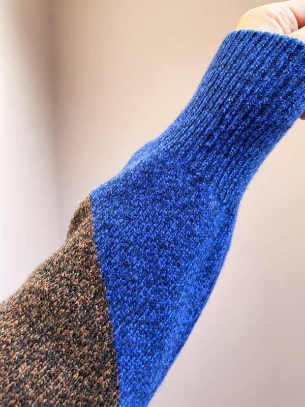 Leyden Geometric Lambswool Sweater Blue - British Made 6