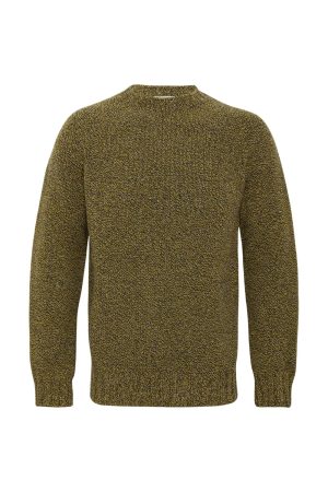 Liddel Chunky Lambswool Sweater Marl Mustard - British Made