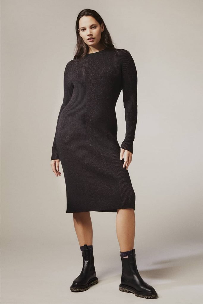 Kerr Merino Wool Sparkly Dress Black - British Made