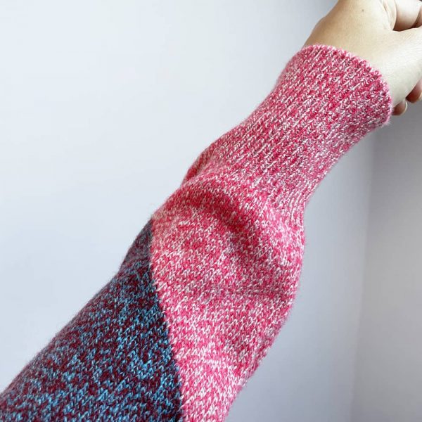 Leyden Geometric Lambswool Sweater Pink - British Made 3