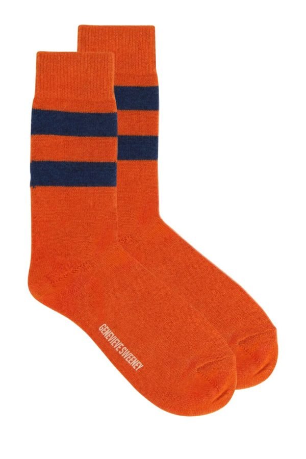 Sasha Cashmere Bed Socks Orange - British Made