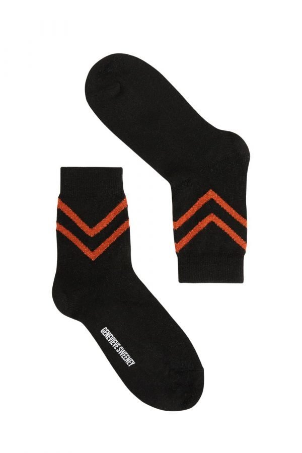 Selina Sparkly Stripe Sock Black - British Made 2