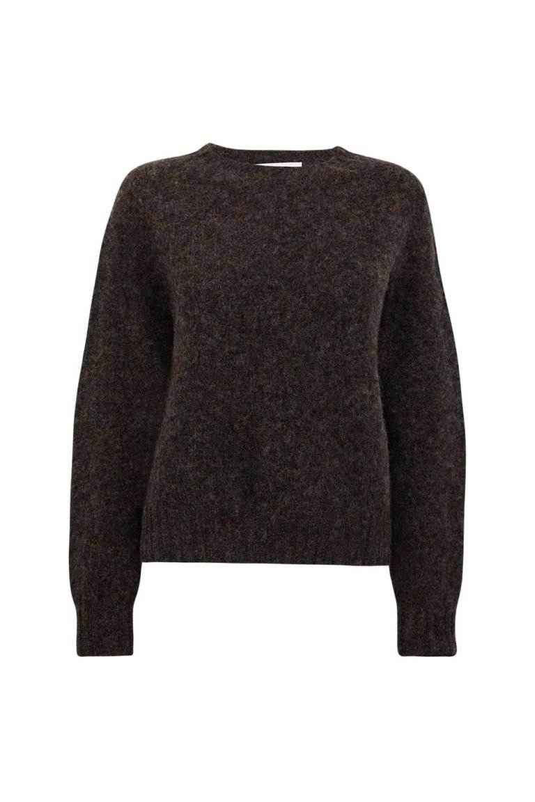 Leslie Brushed Wool Sweater Smoulder Charcoal - British Made
