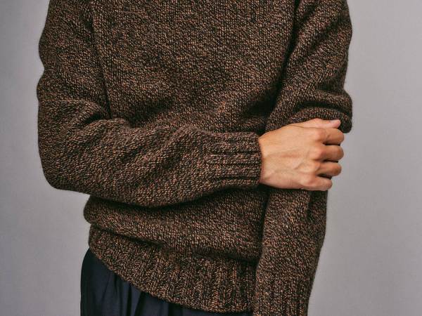 Liddel Chunky Lambswool Sweater Marl Charcoal - British Made 2