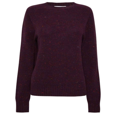 Maud Lambswool Cashmere Sweater Plum - British Made