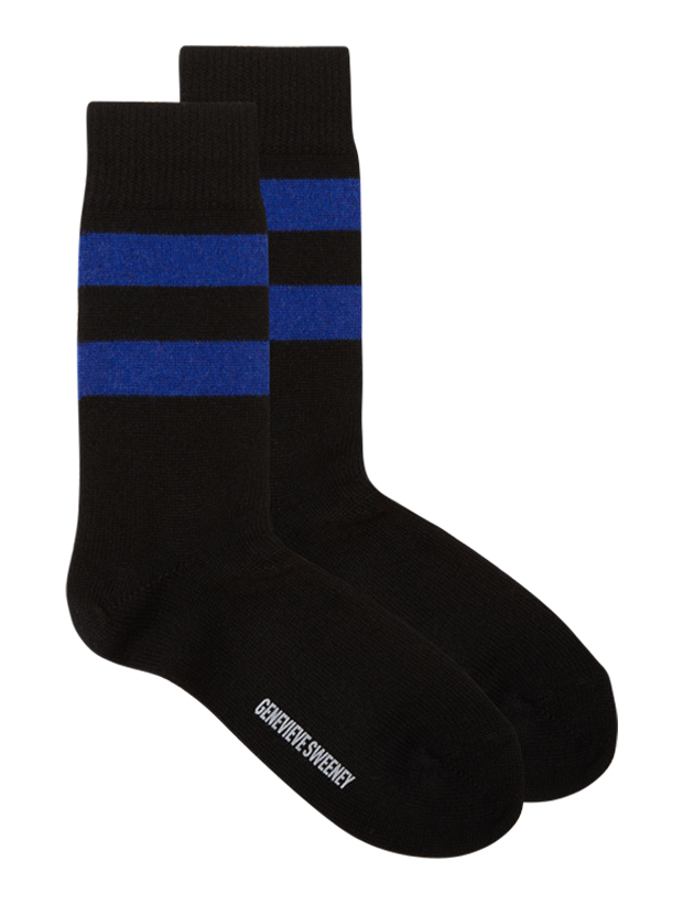 >Sasha Cashmere Bed Socks Black