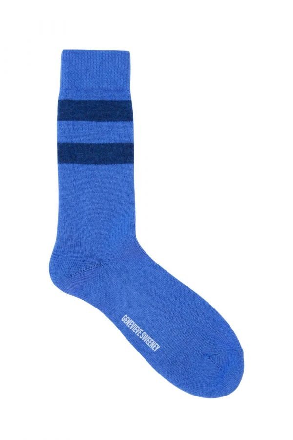 Sasha Cashmere Bed Socks Blue - British Made 2