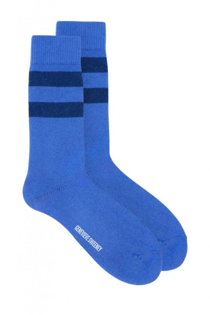 Sasha Cashmere Bed Socks Blue - British Made