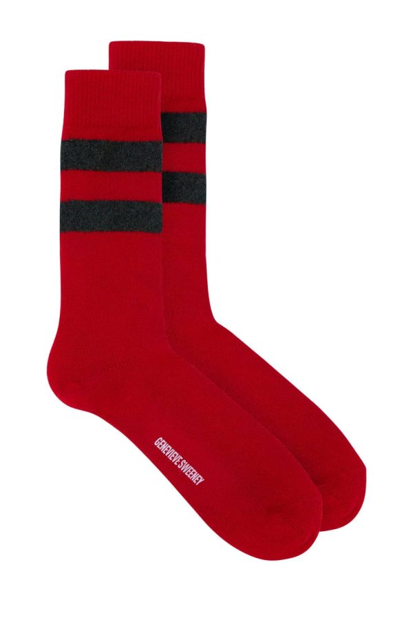 Sasha Cashmere Bed Socks Bright Red - British Made 2