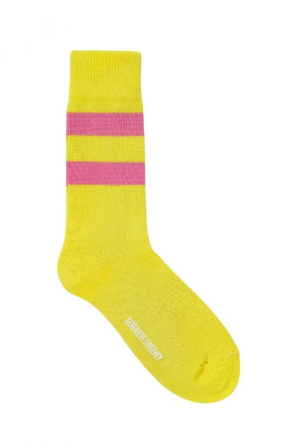 Sasha Cashmere Bed Socks Bright Yellow - British Made 2
