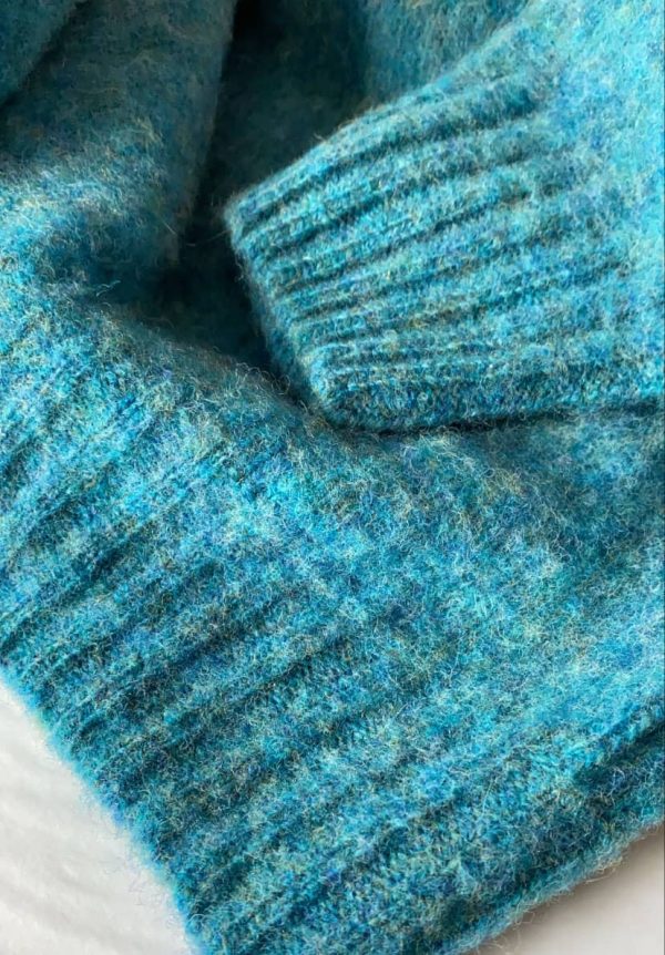 Lunan Brushed Wool Sweater Azure Blue - British Made 4