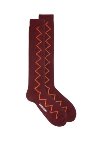 Sia Merino Knee High Socks Burgundy - British Made