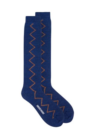 Sia Merino Knee High Socks Blue - British Made