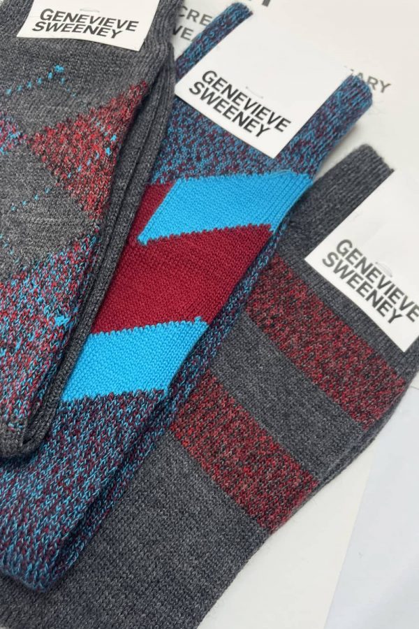 Sock Gift Set Merino Wool Pattern Grey - British Made 2