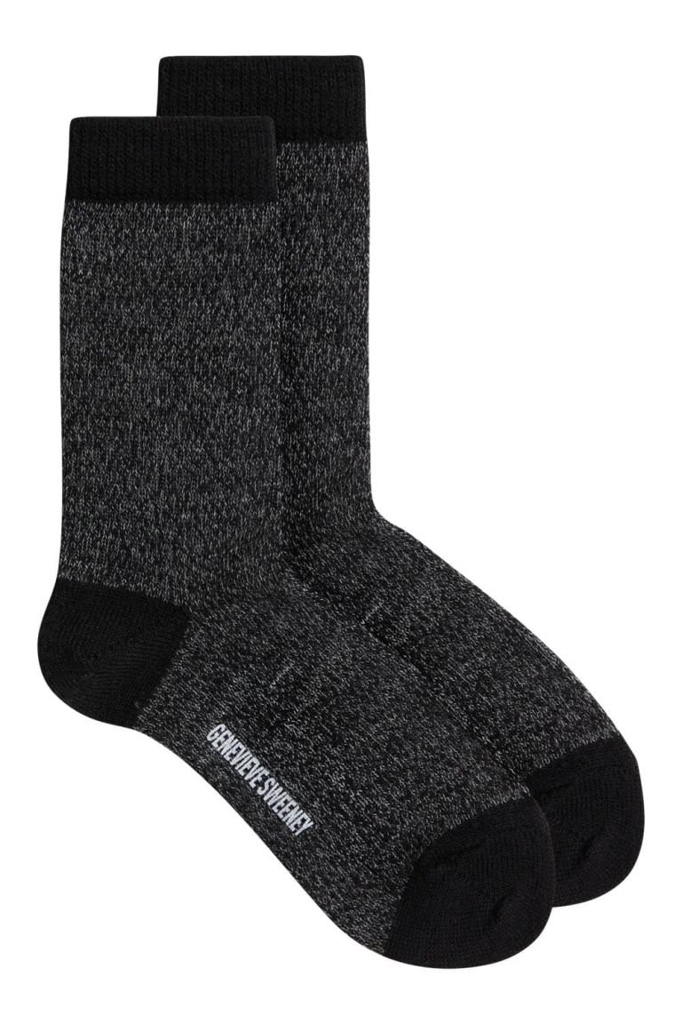 Samar Merino Wool Marl Sock Black - British Made