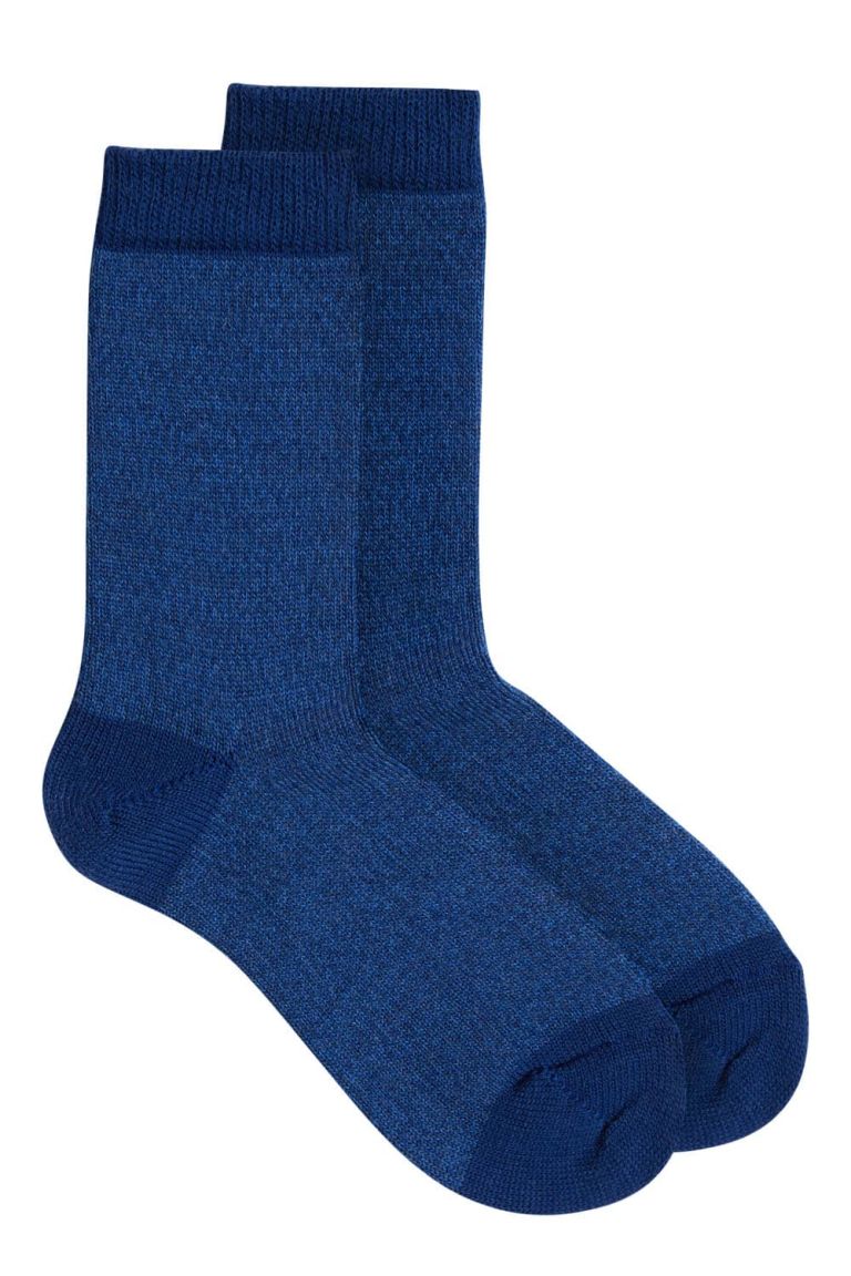 Samar Merino Wool Marl Sock Blue - British Made