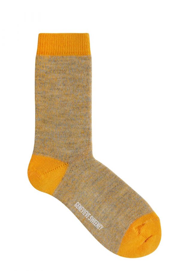 Samar Merino Wool Marl Sock Saffron Yellow - British Made 2