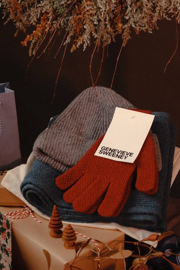 Lambswool Scarf, Beanie Hat & Gloves Gift Set - British Made